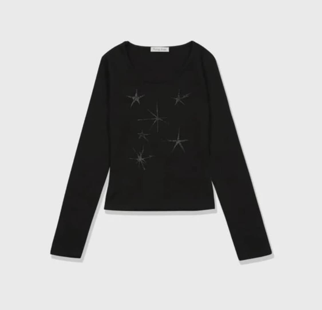 칙스 모닝스타 롱슬리브 티셔츠 블랙 상품이미지1