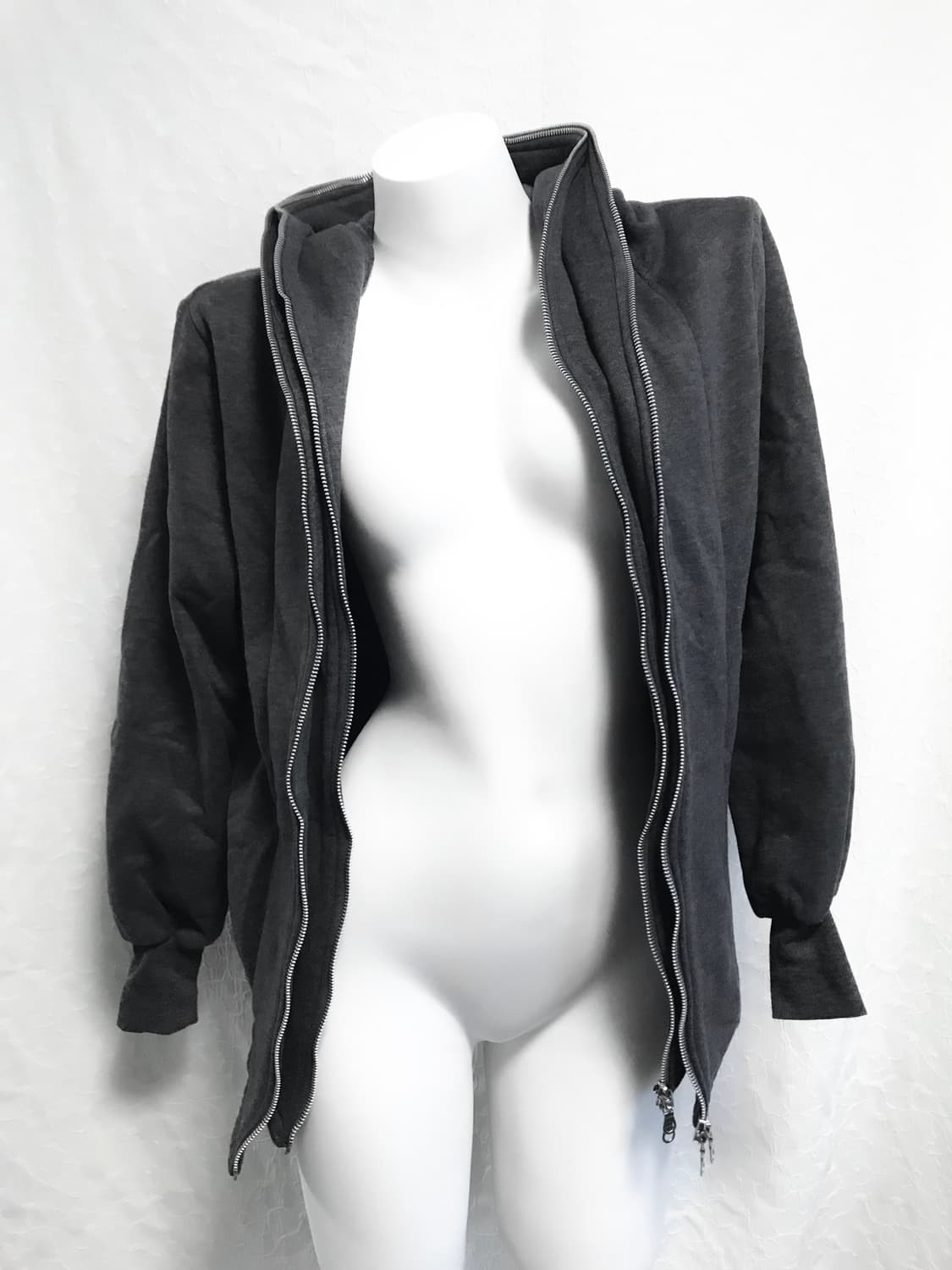 빈티지 아카이브 레이어드 투웨이 지퍼 기모 후드 집업 상품이미지3