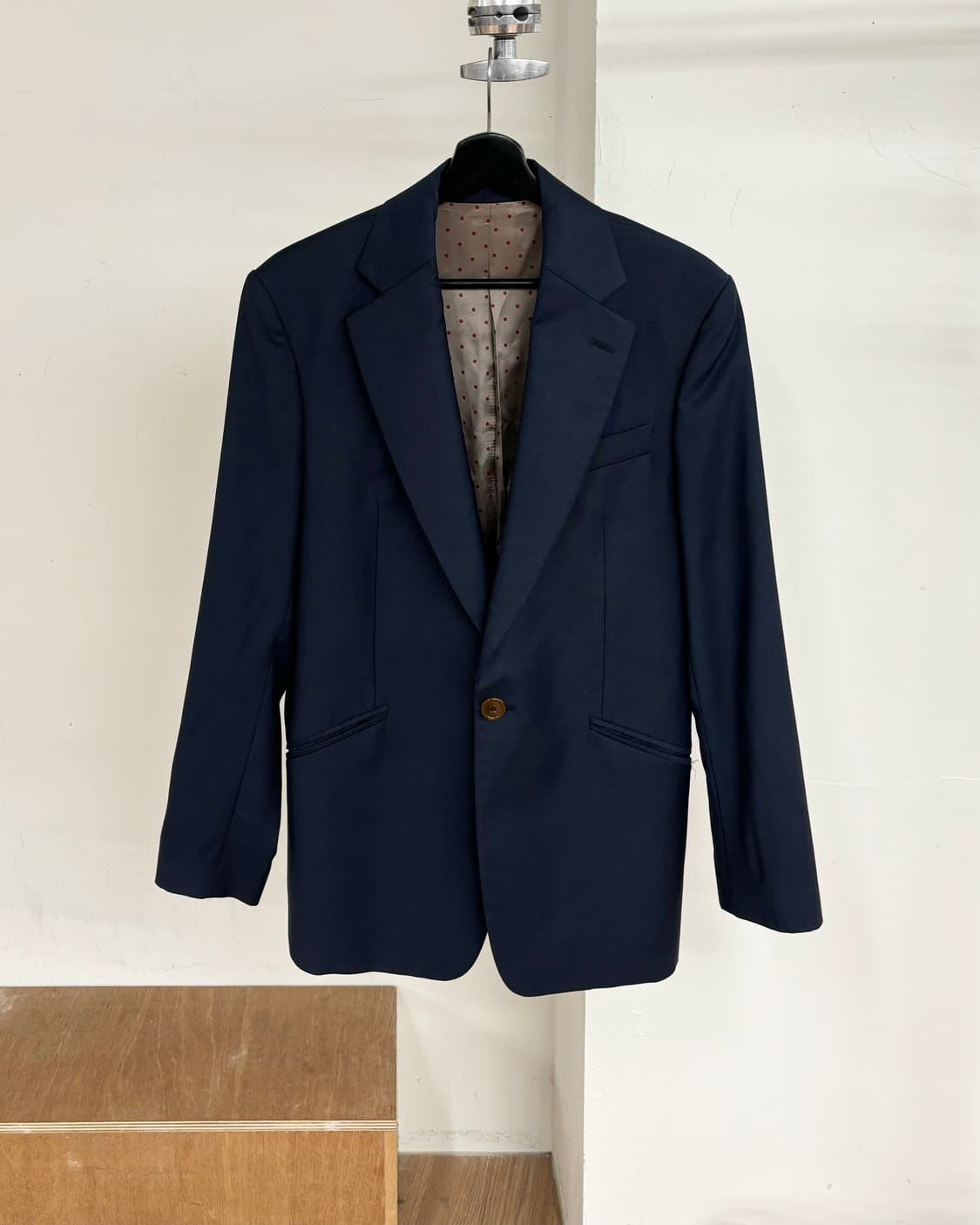 비비안 웨스트우드 네이비 블루 원 버튼 울 블레이저 자켓 상품이미지1