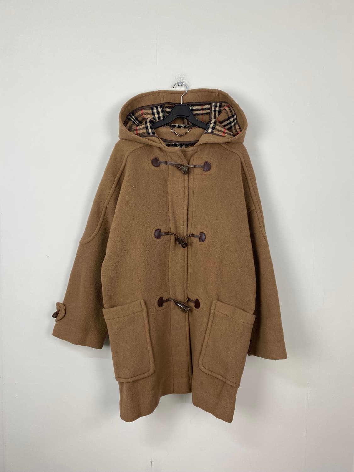 버버리 카멜 후드 울 더플 코트 os 상품이미지1