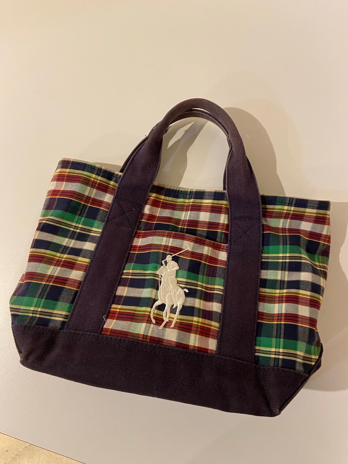 폴로 랄프로렌 체크 토트백 상품이미지1