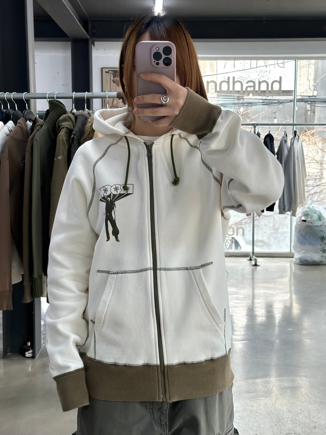 히스테릭글래머 히스걸ROCK 스티치 후드집업 상품이미지1