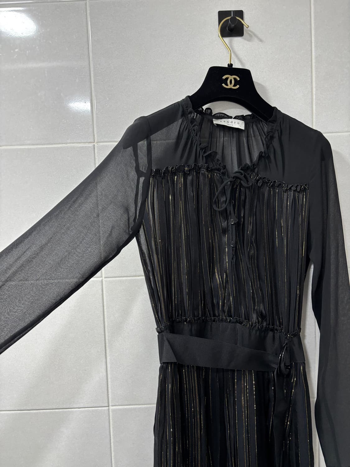 정품)산드로 시스루 원피스 상품이미지2