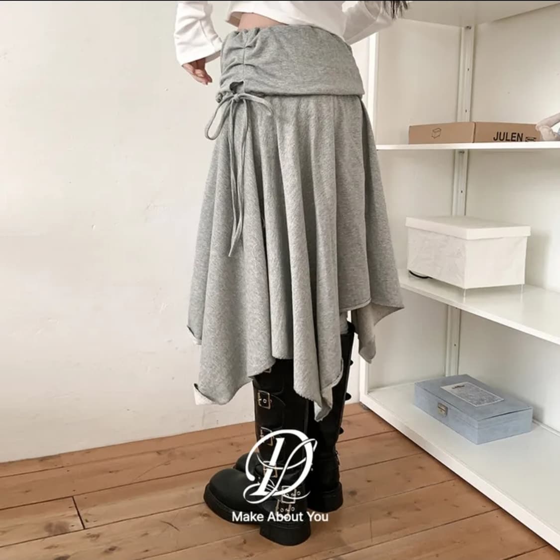 플레어 코튼 미디 스커츠  상품이미지1