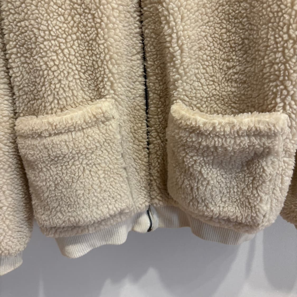 WVUR 뽀글이 후드 집업 M 아이보리 상품이미지2