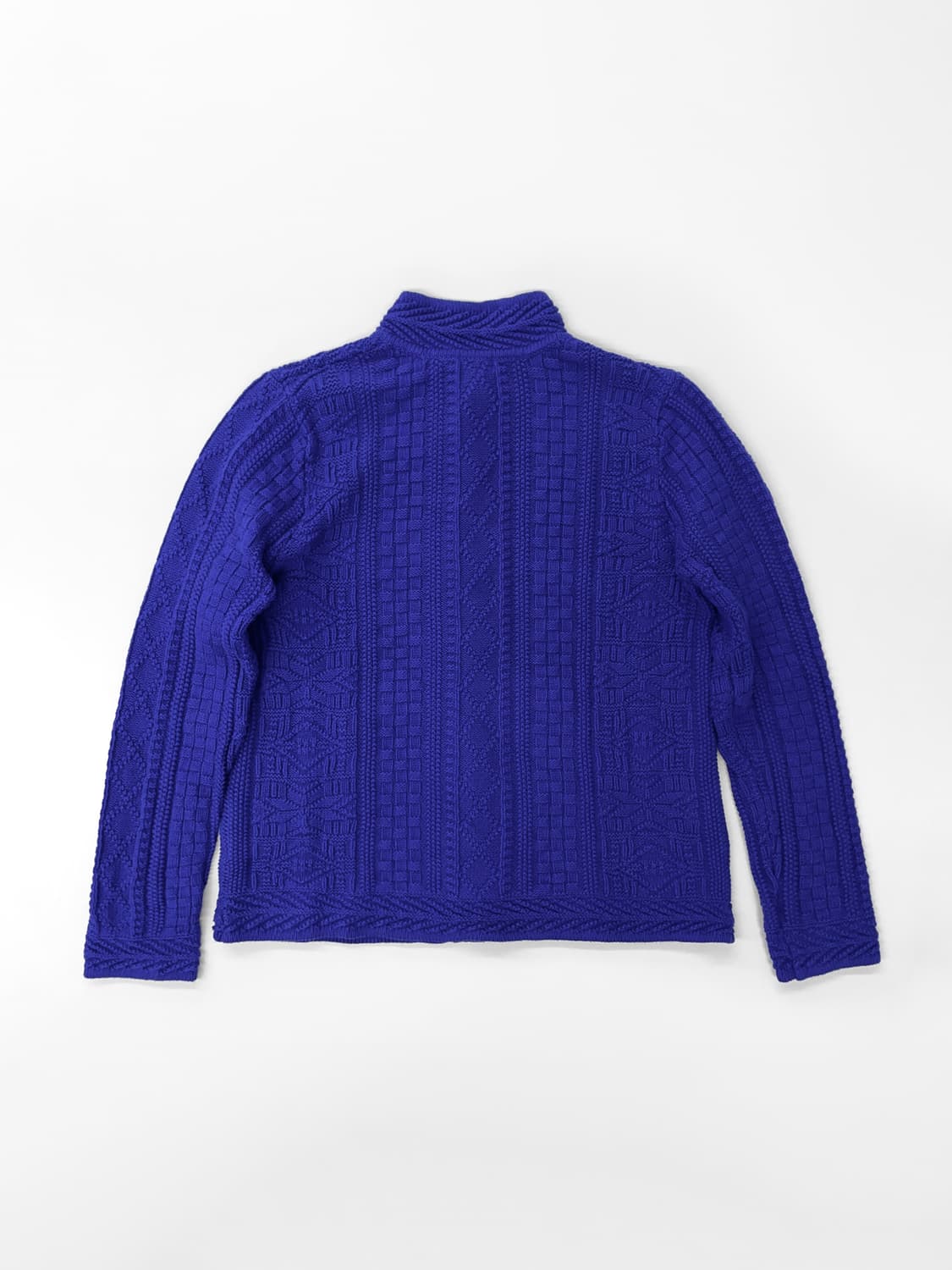 빈티지 엘엘빈 퍼플 블루 코튼 니트 가디건 상품이미지3