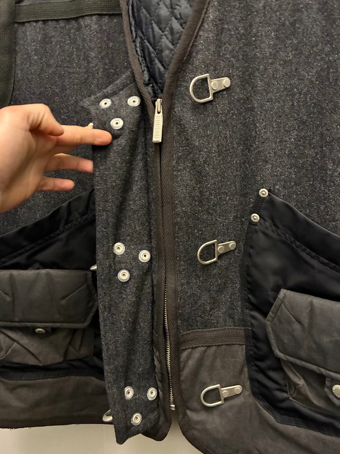 (XL)90s BOBSON 밥슨 울 나일론 파이어맨 워크 피싱 베스트 상품이미지4