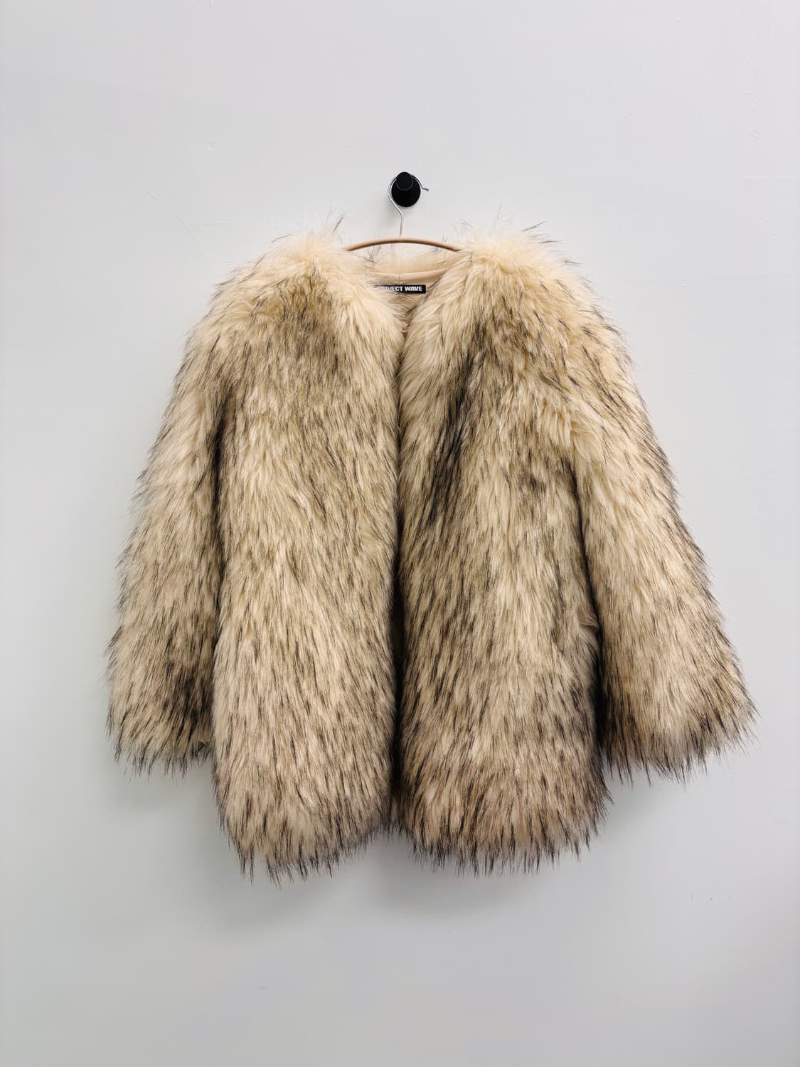 프로젝트 웨이브 프리미엄 노칼라 에코 퍼 자켓 상품이미지1