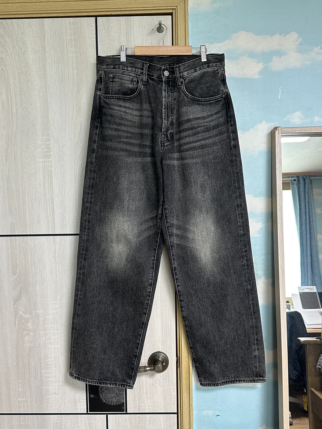 (30) 비헤비어 523L 셀비지 데님팬츠 워시드블랙 상품이미지2