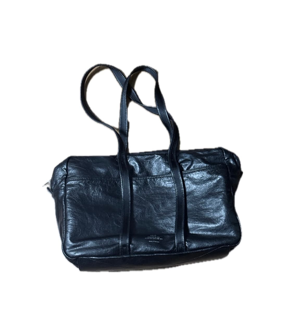 노이에 블랙 레더 보스턴백 M 상품이미지1