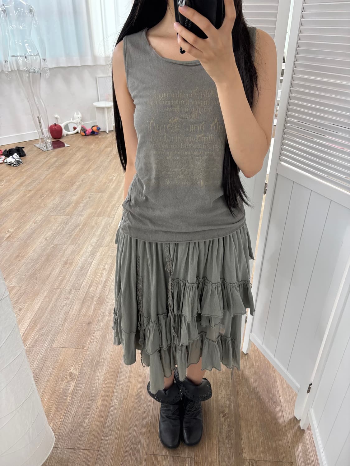 수나오쿠와하라 메쉬레이어드 탑 상품이미지2