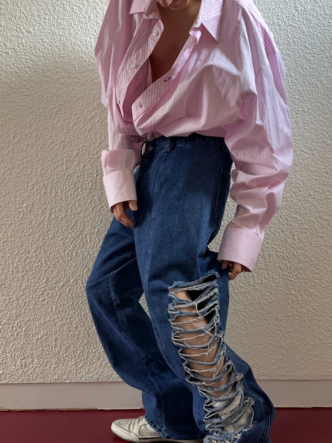 사이드 리프드 와이드 진 상품이미지3