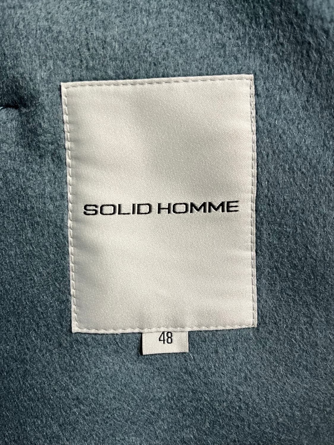 솔리드옴므 블루 세미오버핏 핸드메이드 캐시미어 코트 48사이즈 상품이미지6