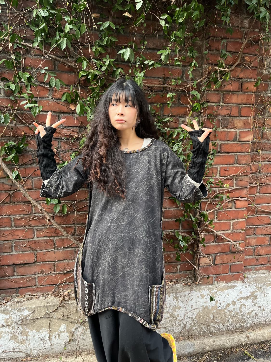 다크 히피 포켓 포인트 미디 원피스 상품이미지2