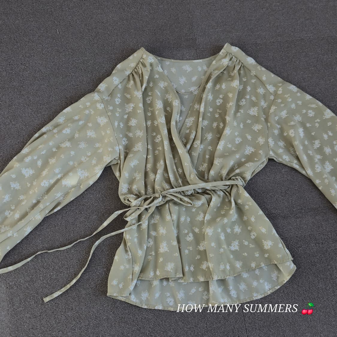 GU 블라우스 그린 패턴 상품이미지8