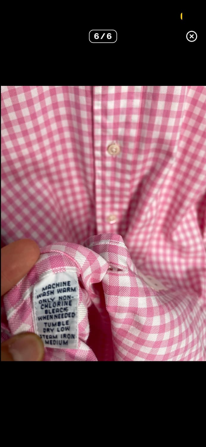 폴로 랄프로렌 핑크 깅엄 체크셔츠 상품이미지6