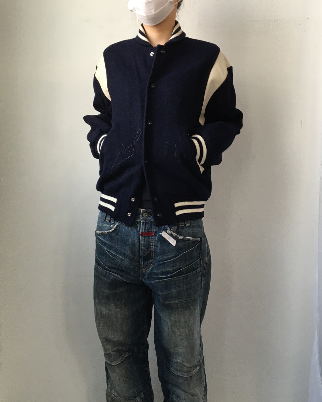 Leather layered woolen jacket 상품이미지7