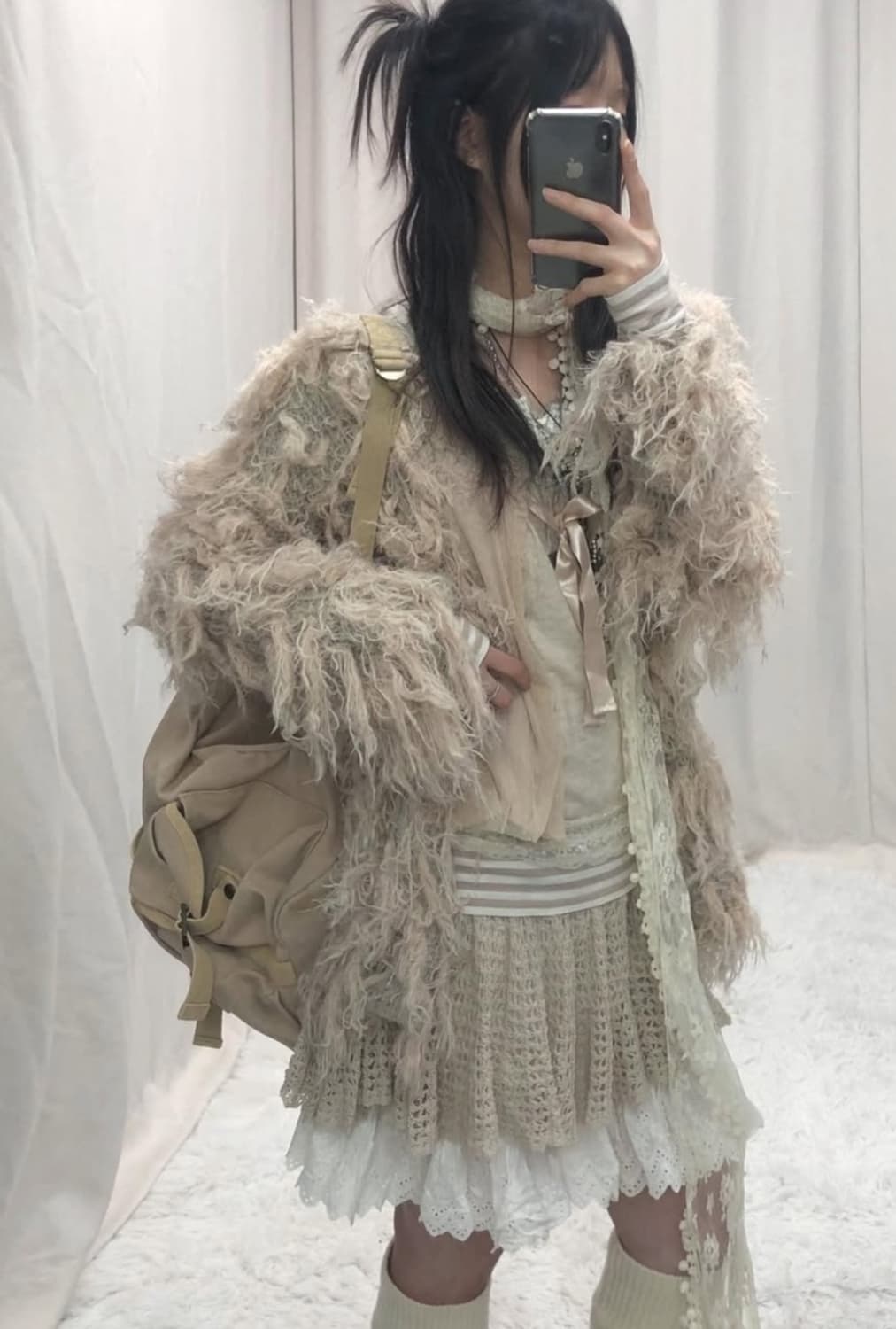 개대장 선가든 딸기 라떼 모리코디셋 그런지퍼가디건 상품이미지3