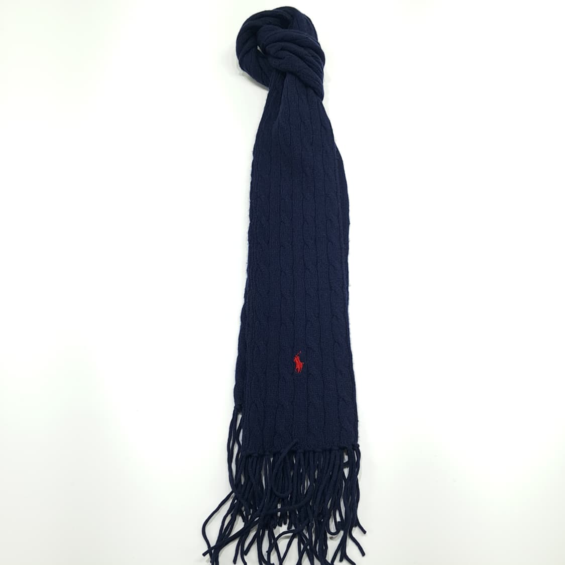 MX287 폴로 랄프로렌 다크그레이 울캐시미어 케이블 니트 목도리 머플러 상품이미지1