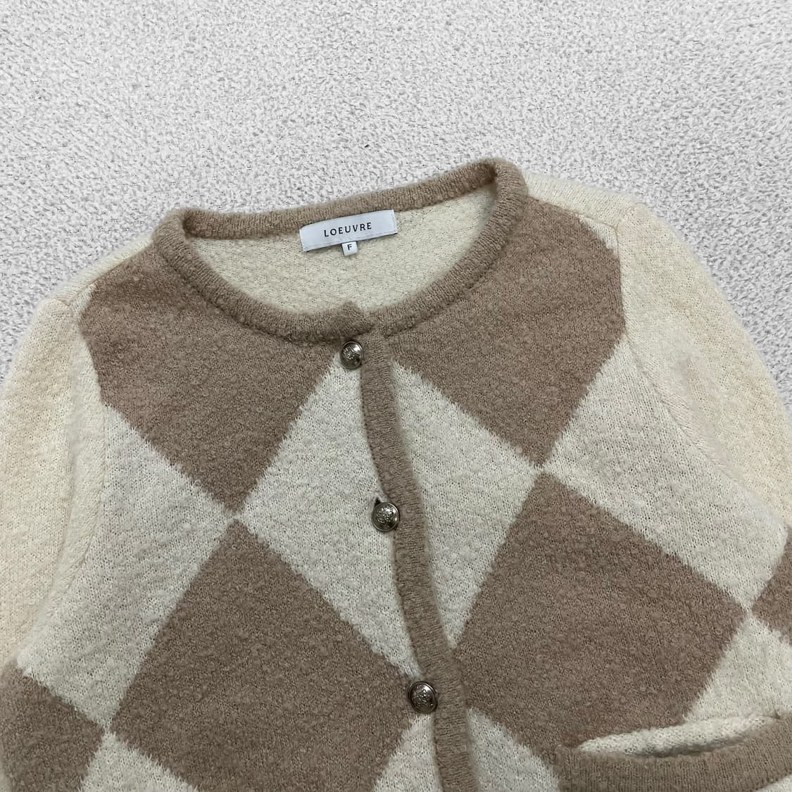 루에브르 아가일 니트 가디건 상품이미지2