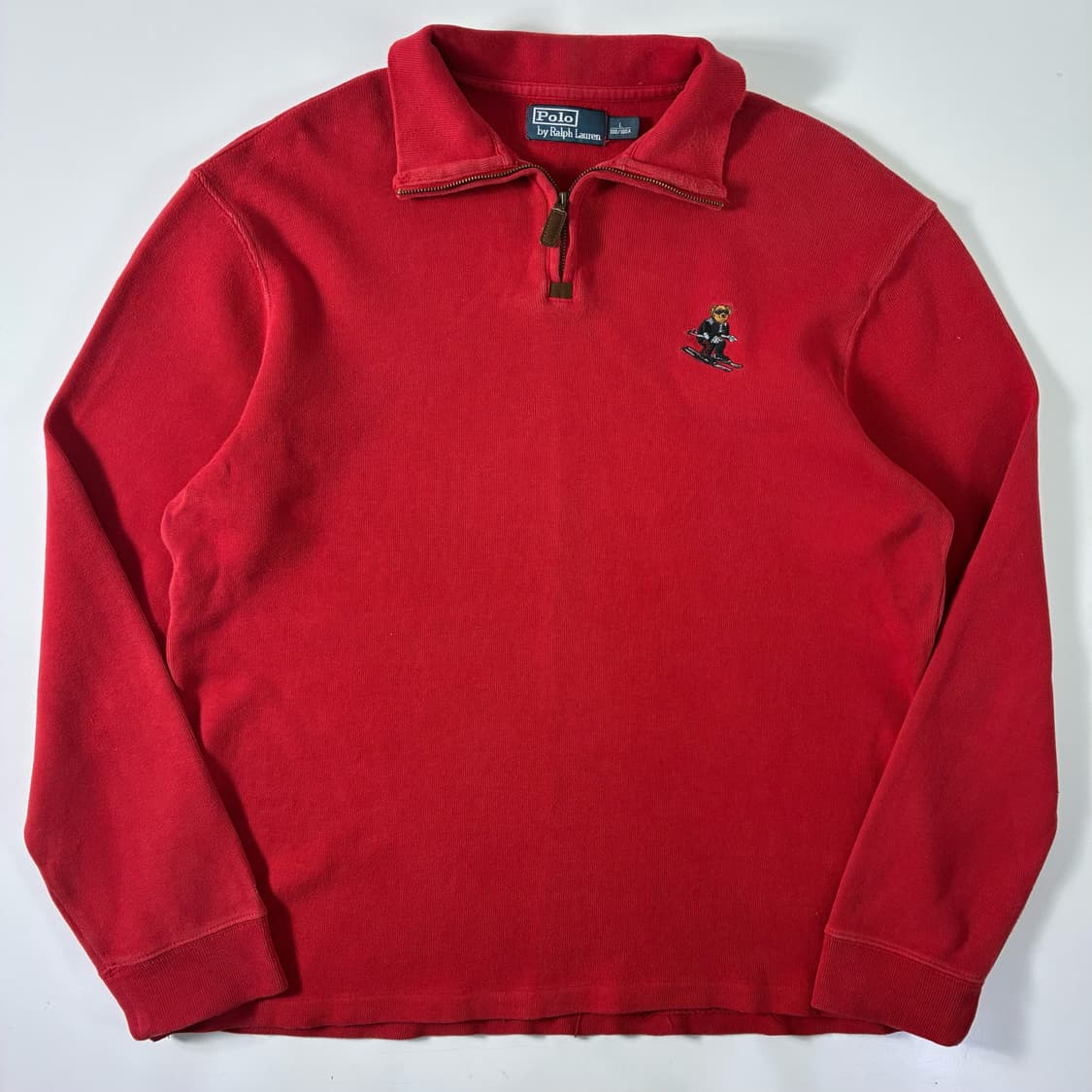 Polo  폴로 랄프로렌 코튼 스키베어 레드 반집업 니트 상품이미지1