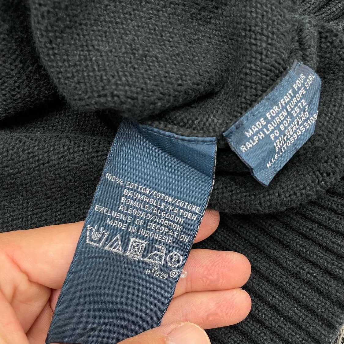 Polo  폴로 랄프로렌 자수로고  블랙 코튼 라운드  상품이미지4