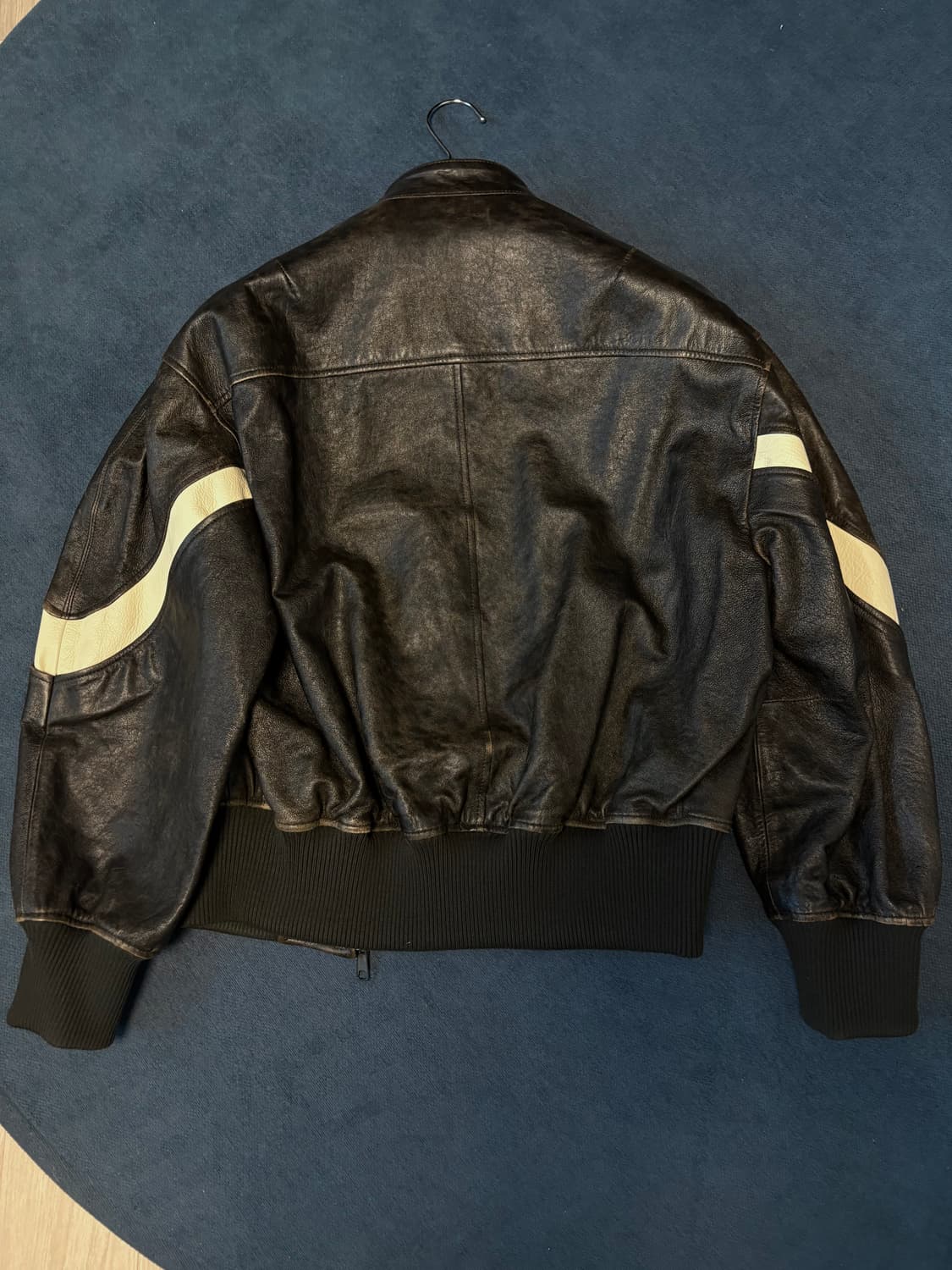 쿠어 디스트레스 믹스드 레더 자켓 s 상품이미지2