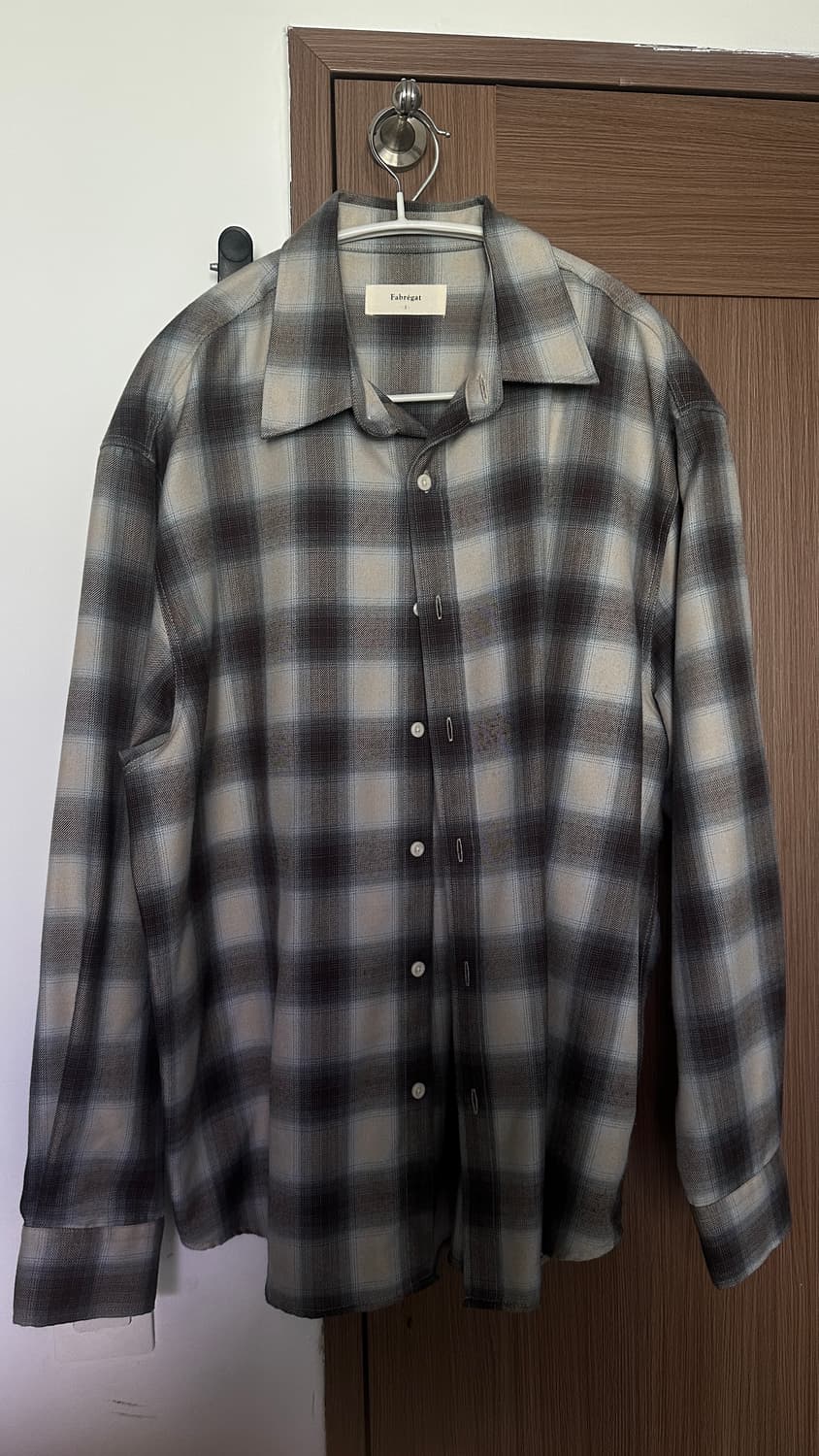 파브레가 모자이크 옴브레 체크 셔츠 (베이지) 상품이미지1