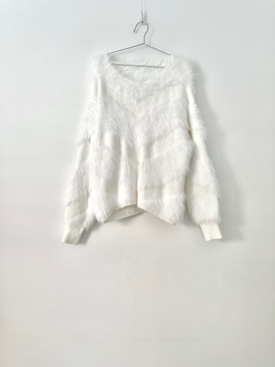 Fur trimming feminine knit / white 상품이미지6