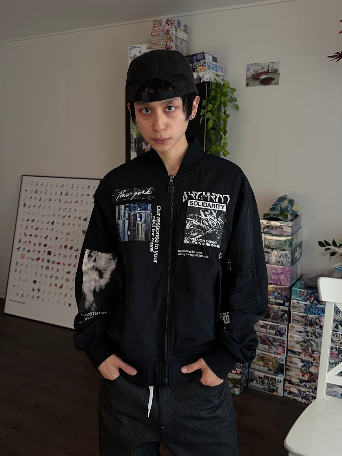 SQUC 러프 그래픽 플라이트 자켓 상품이미지2