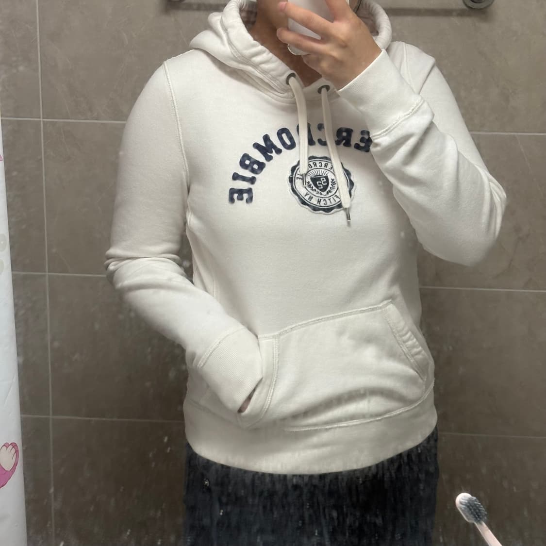 아베크롬비 아이보리 후드티 L 상품이미지5