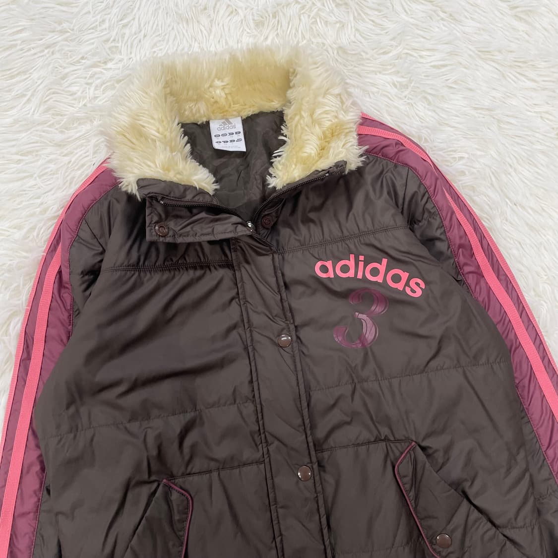 아디다스 스포티 경량 다운 자켓 브라운 핑크 상품이미지3