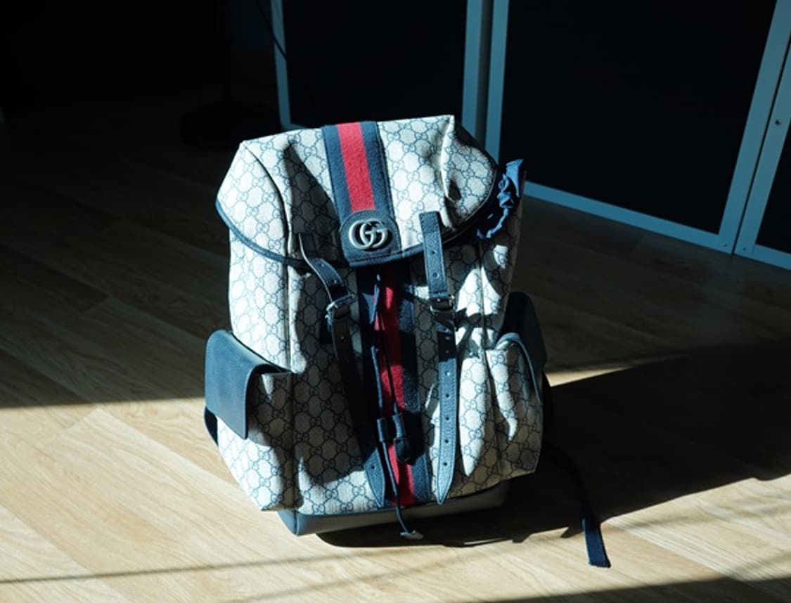 [정품] 구찌 GG 슈프림 웹 스트라이프 클래식 백팩 상품이미지1