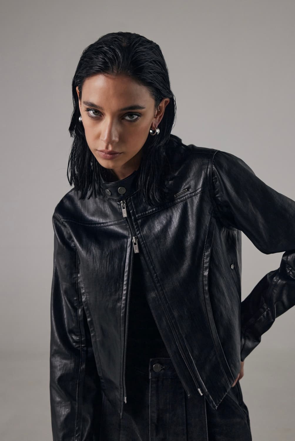 트리밍버드 레더 바이커 자켓 상품이미지2