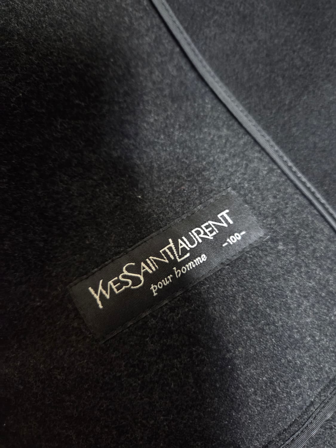 80s 입생로랑 남성 블랙 카코트 100 사이즈(100-105) 상품이미지4