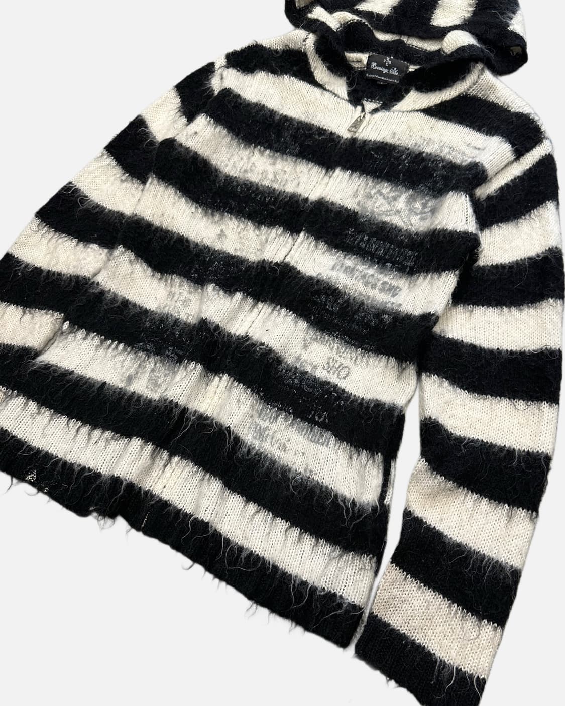 BERNINGS SHO mohair stripe hood zip-up 상품이미지3