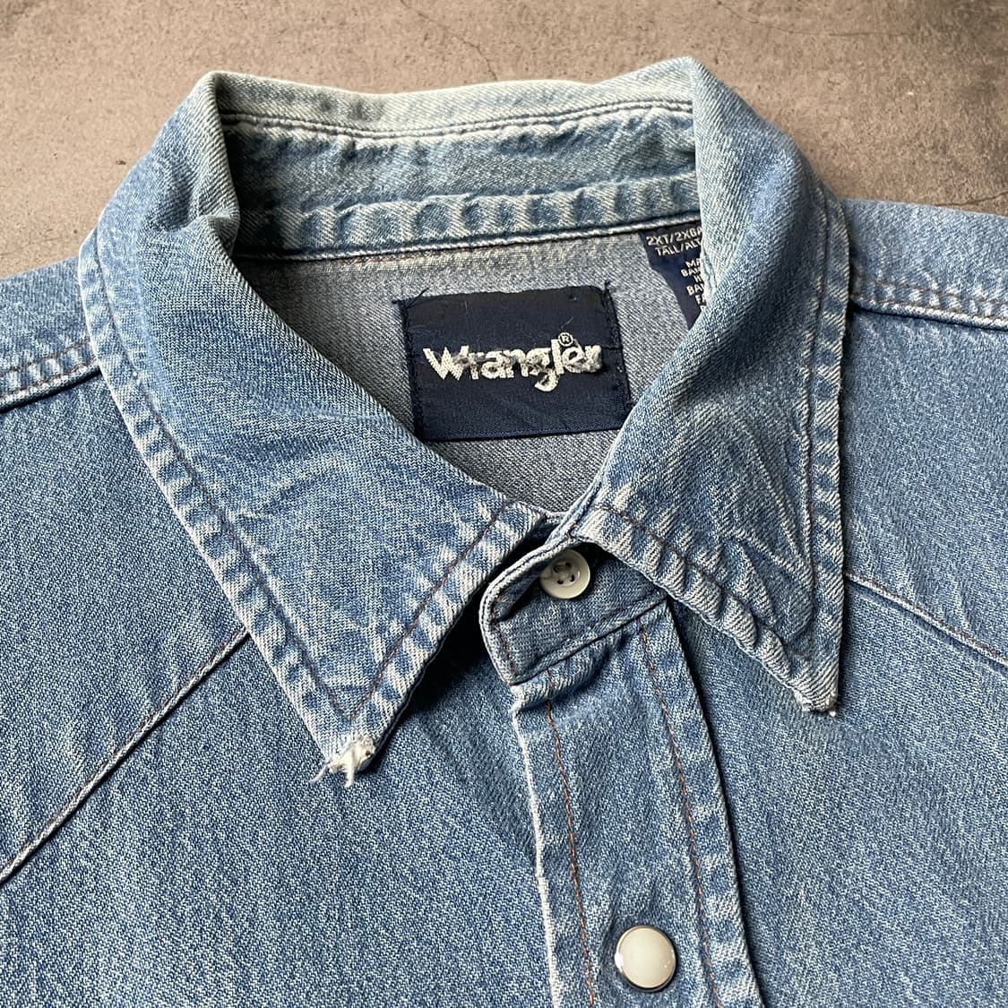 WRANGLER 랭글러 빈티지 데님 코튼 웨스턴 셔츠 A00469 상품이미지2