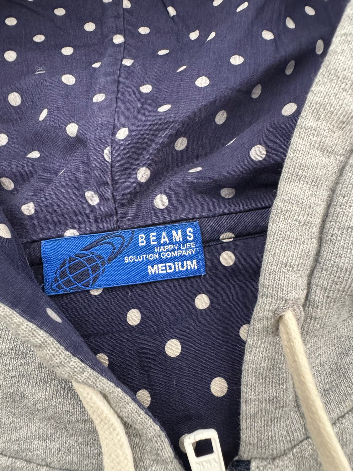 M)Beams 후드 도트패턴 그레이 후드집업 상품이미지6