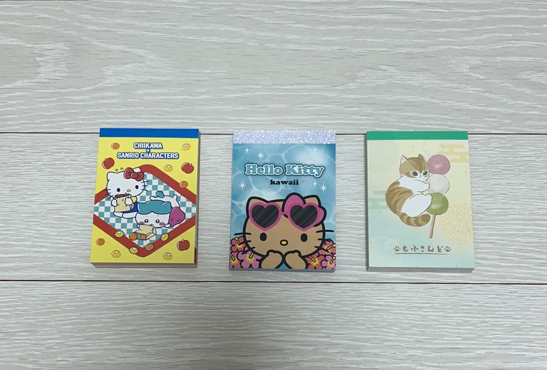 키티 하치와레 / 태닝키티 블루 / 모프샌드 당고 메모지 세트 상품이미지1