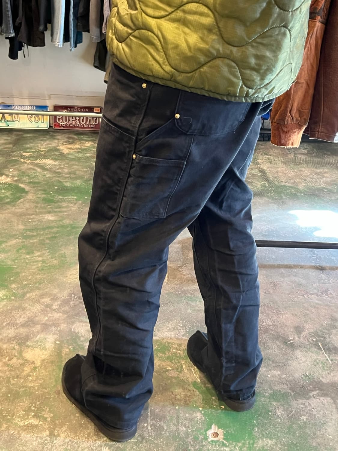 [36x30] 칼하트 B01 BLK 더블니 워크 팬츠 USA 덕 블랙 상품이미지3