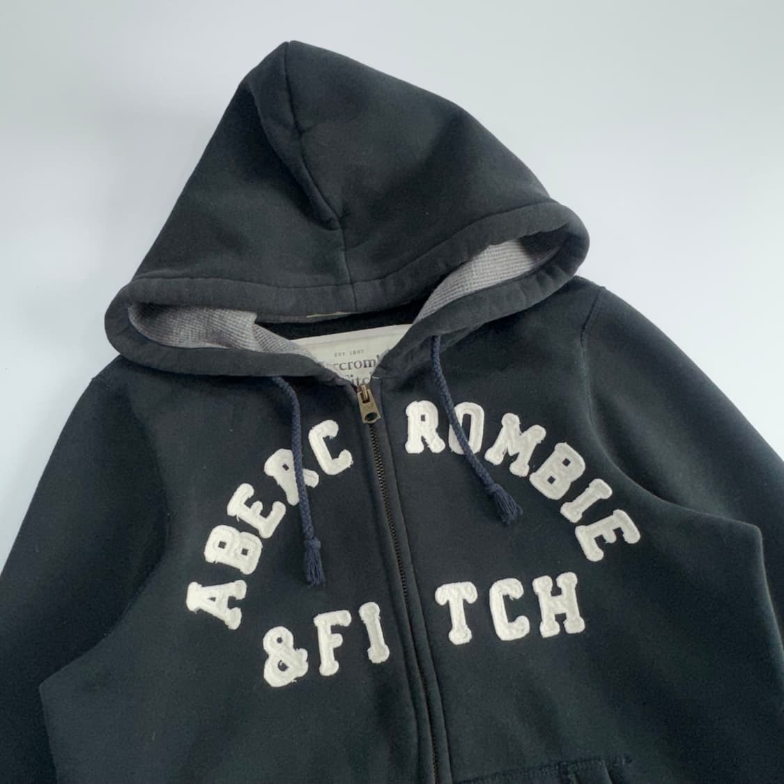 Abercrombie 아베크롬비 아치로고 네이비 후드집업 상품이미지3