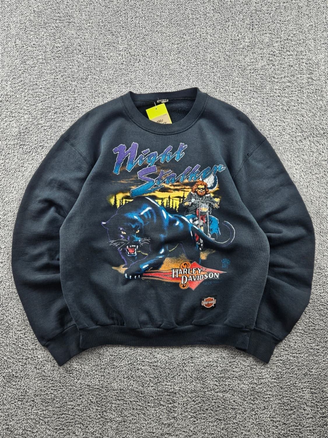 1991 할리데이비슨 나이트 스토커 맨투맨 스웻 셔츠(M추정)/10955 상품이미지1