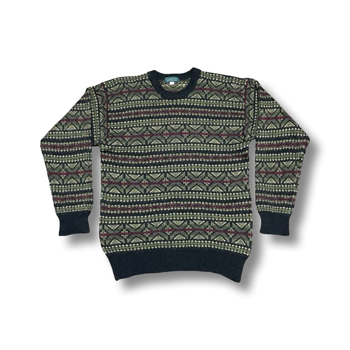 [L] 일본빈티지 CAPSIAIN 패턴 양모 울 니트 스웨터 상품이미지1