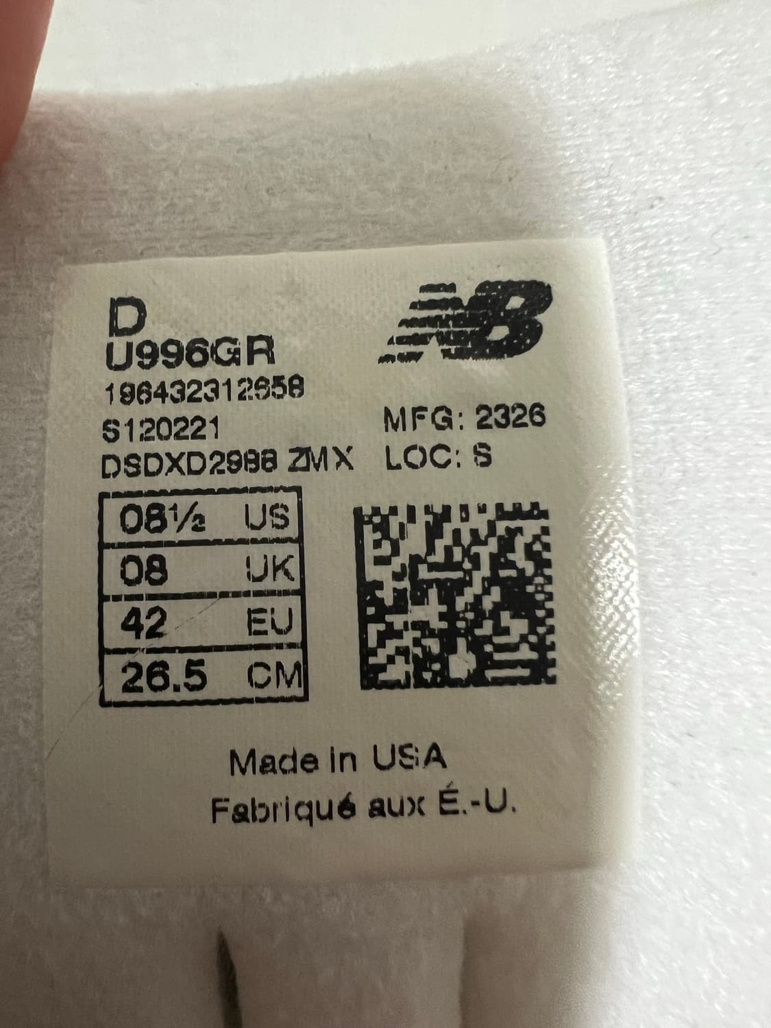 뉴발란스 996 (메이드 라인) 265 팝니다 상품이미지7