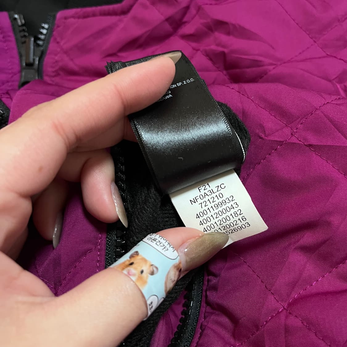 [정품] 노스페이스 블랙/자주 리버시블 누빔 블루종[ S ] 상품이미지6