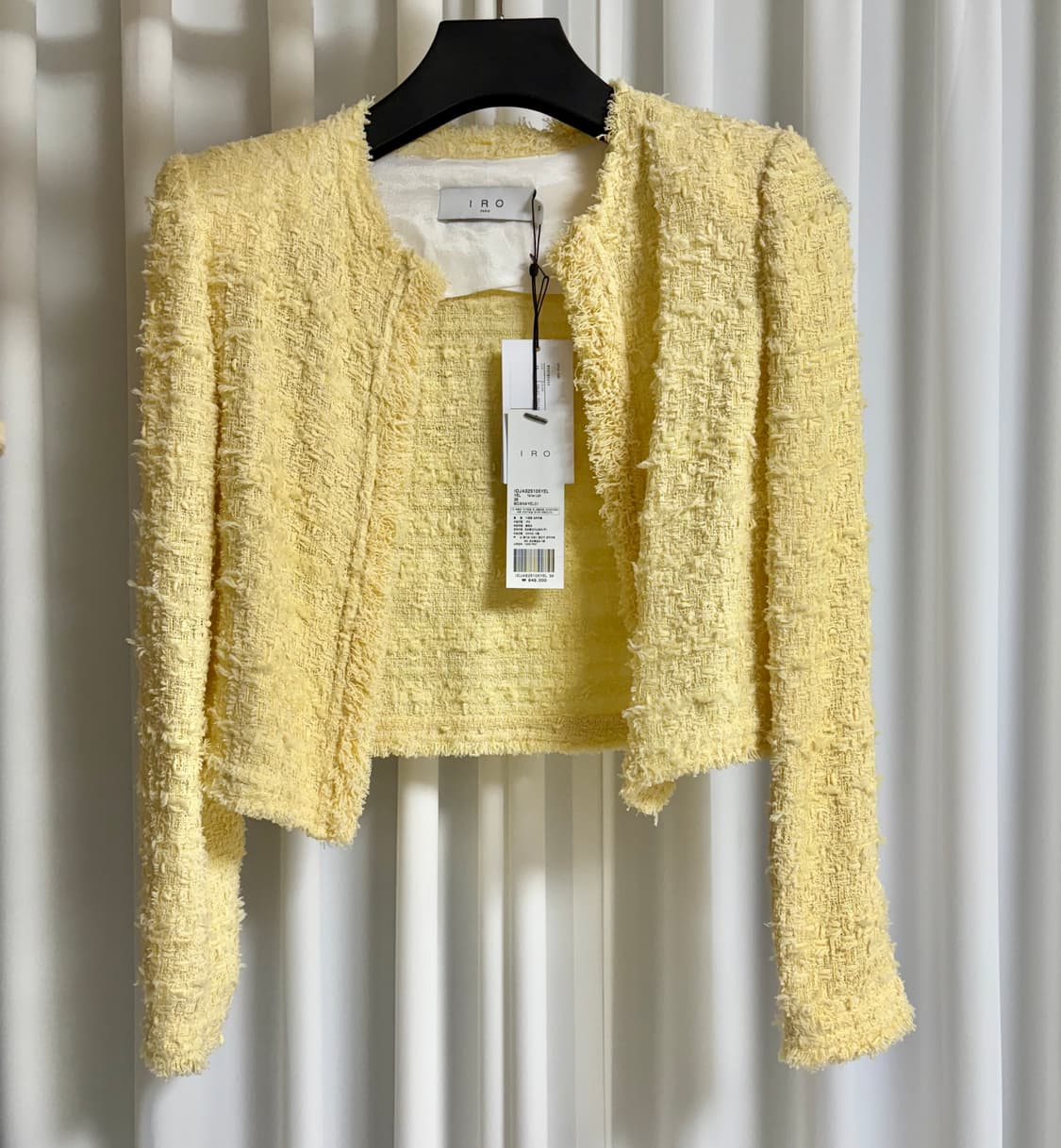 이로 25ss 모아나 트위드 자켓 - 라이트옐로우36 상품이미지1