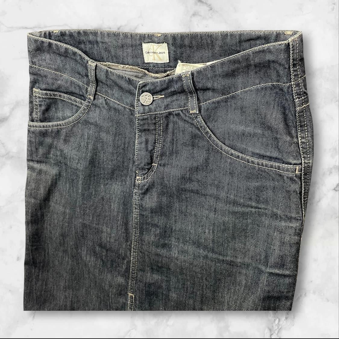(26) 캘빈클라인 진스 생지 데님 미디스커트 상품이미지3
