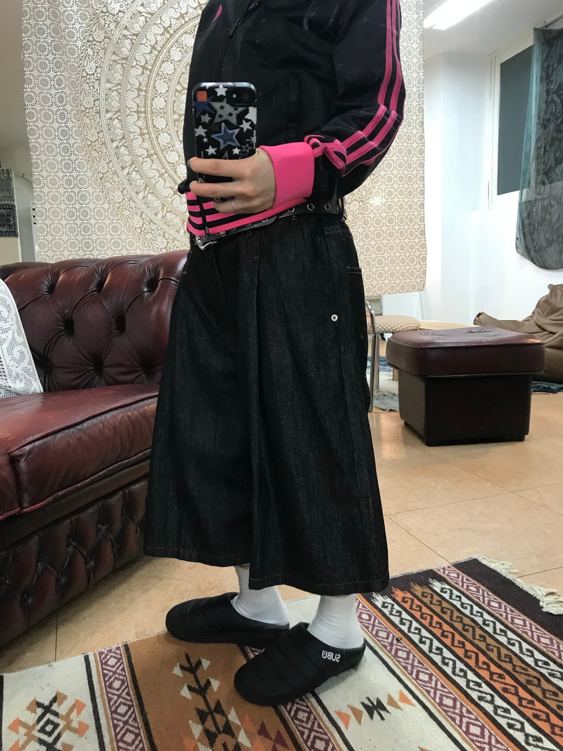 빈티지 생지 핀턱 데님 반바지 상품이미지2