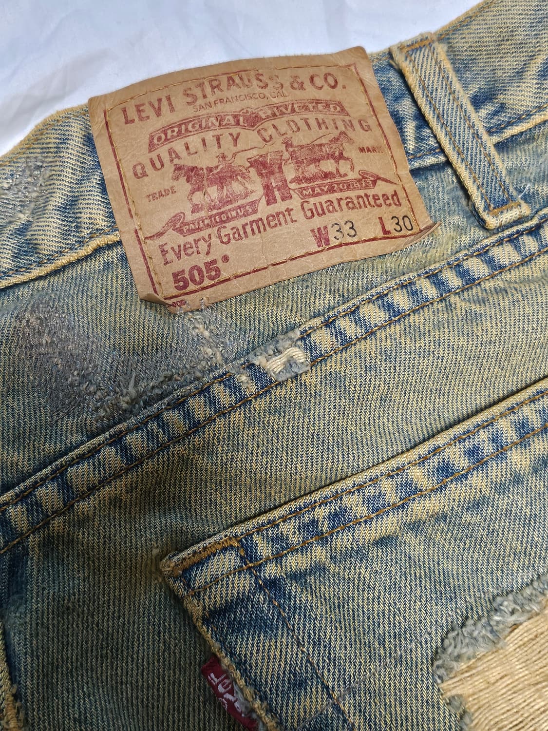 리바이스 80s 505 데미지 녹워싱 데님팬츠 30 상품이미지7