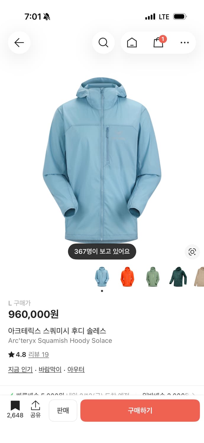 아크테릭스 스쿼미시 솔레스 L 상품이미지1